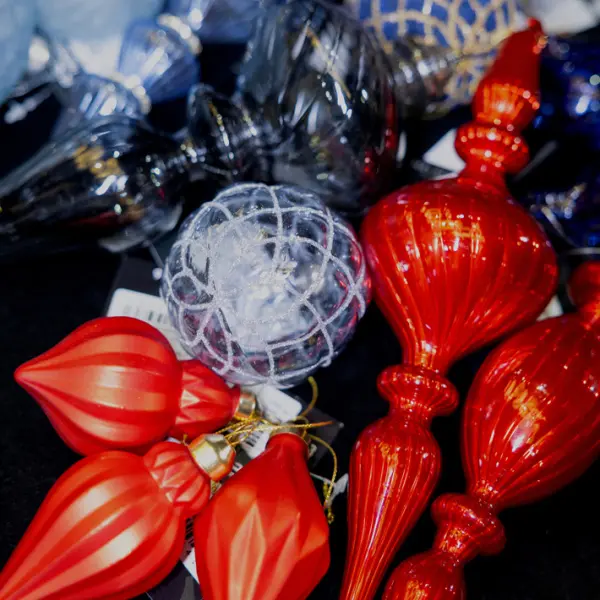 Подвес 8x26 см, стекло, красный