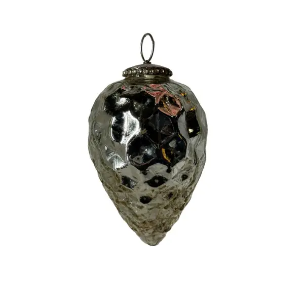 Подвес Шишка D10 см, стекло, серебряный
