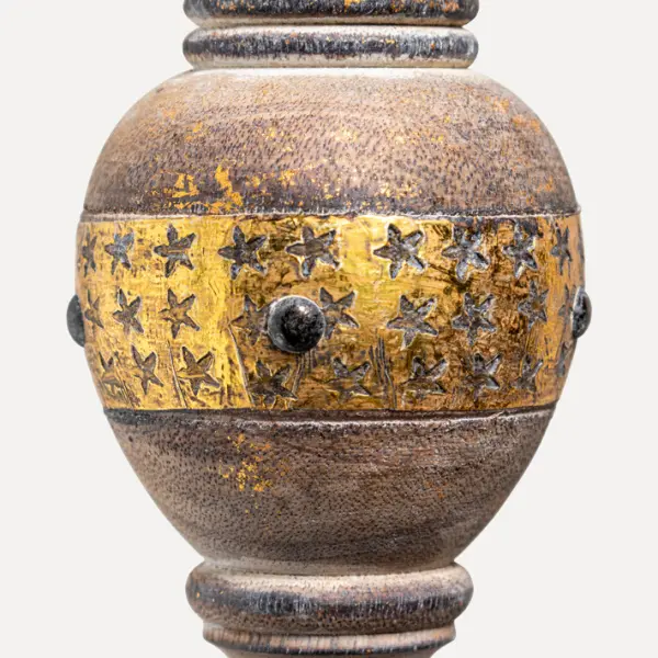 Подвес 7x20 см, дерево, серый, золотой