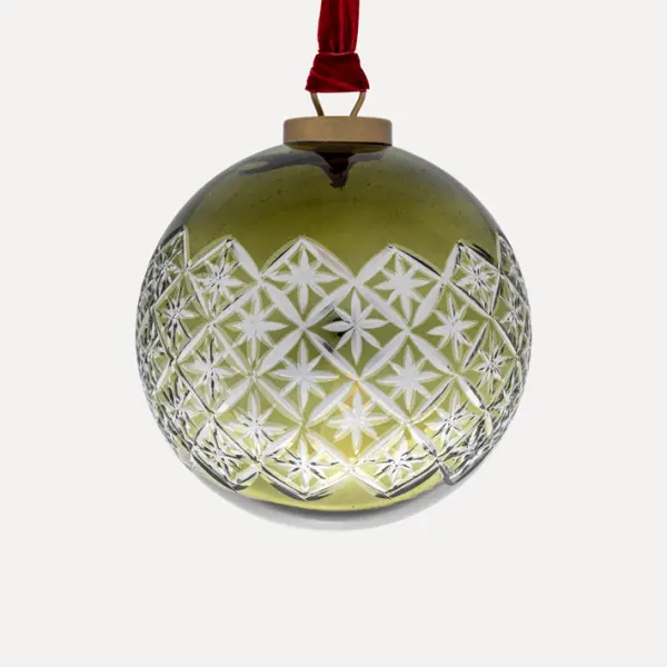 Шар D20 см, стекло, зеленый