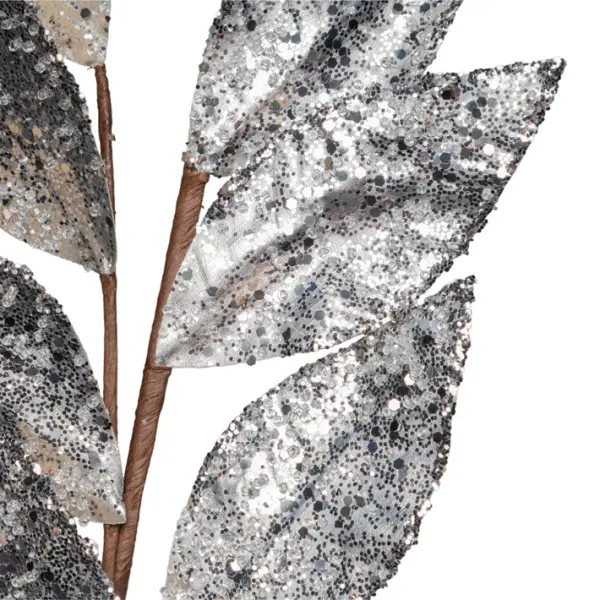 Ветвь L62 см, глиттер, полиэстер, серебряный