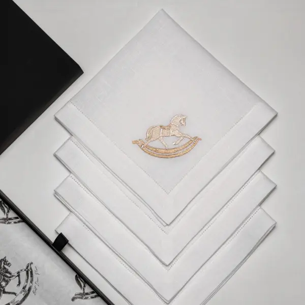 Набор льняных текстильных салфеток ЛОШАДЬ, 45х45 см, 4 шт