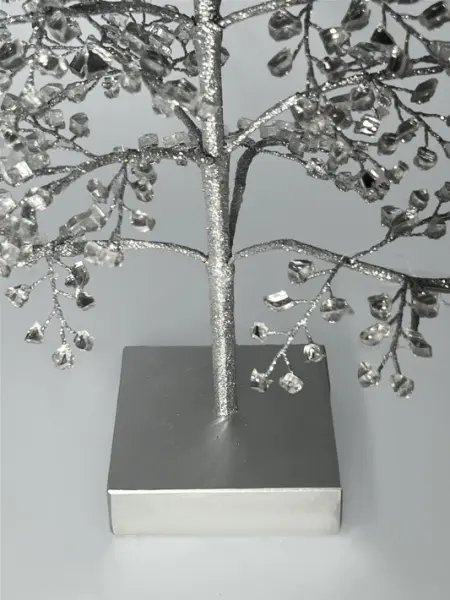 Елка из камней, 33x55 см, стекло, серебряный