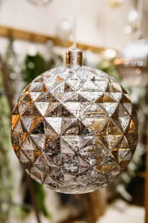 Шар LED D20 см, пластик, серебряный