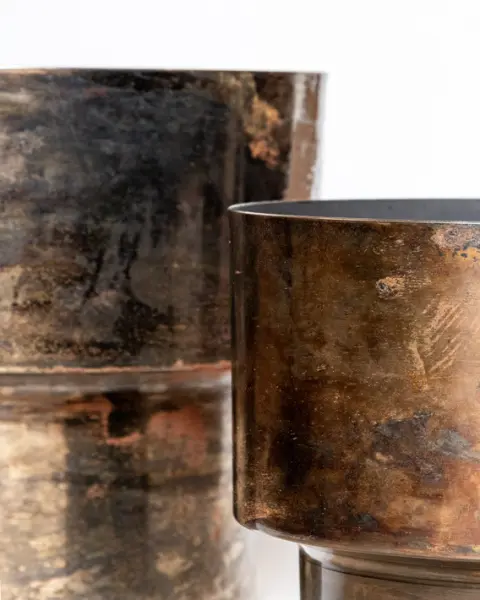 Кашпо 30x26 см, металл, бронзовый