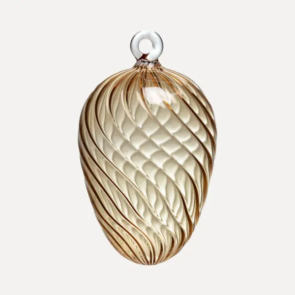 Подвес ручной работы ЯЙЦО 8x9 см, стекло, желтый