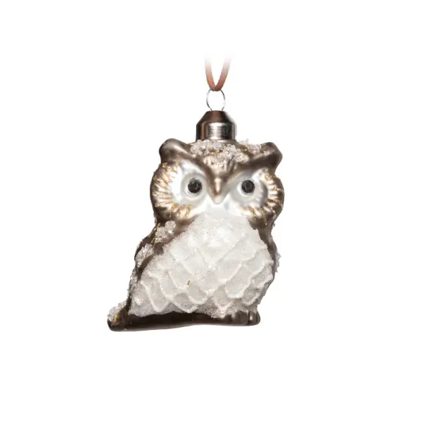 Подвес СОВА 6Х8 см, стекло, шампань