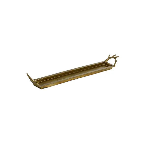 Поднос прямоугольный 85х14х13 см, металл, золотой