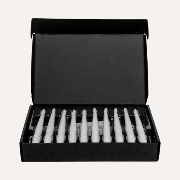 Набор светодиодных свечей на клипсе, 10 шт, 1,5х16 см, пластик, белый