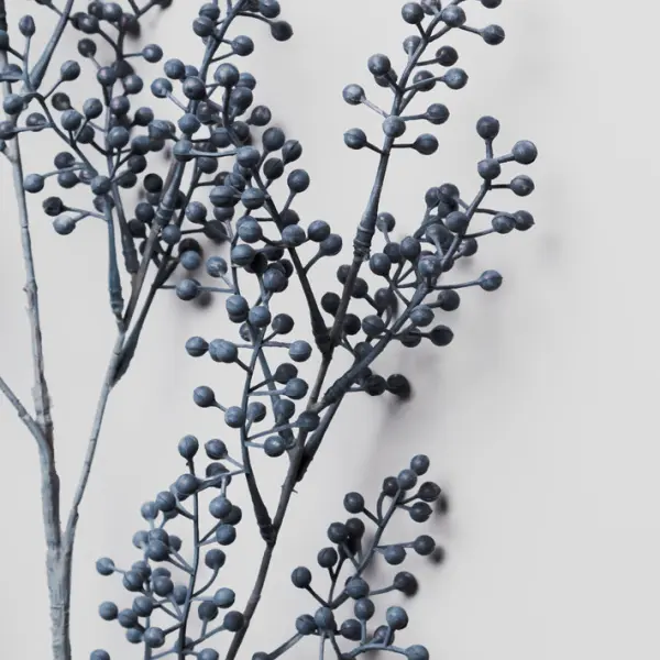 Ветвь ягодная БИРЮЧИНА H102 см, пластик, синий