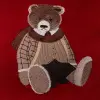 Подушка с вышивкой МИШКА, 50х50 см, текстиль, красный
