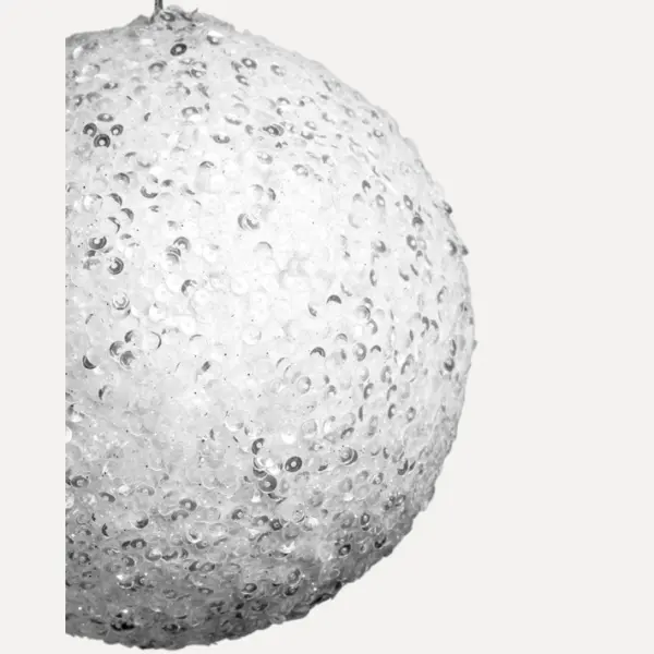 Шар D10 см с пайетками, пенопласт, белый, АУТЛЕТ