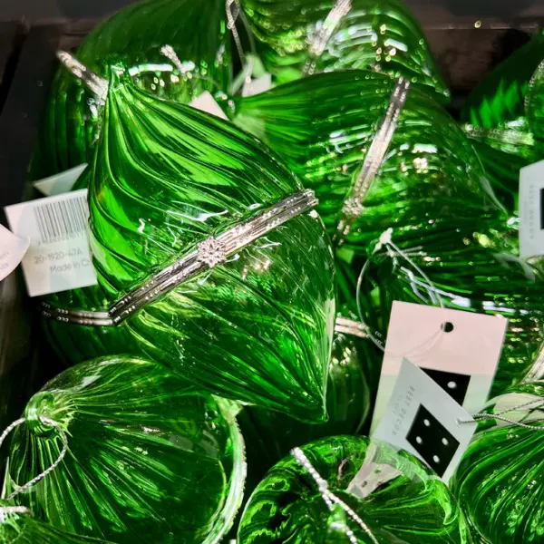 Подвес МИНДАЛЬ ШКАТУЛКА 8x13 см, стекло, зелёный