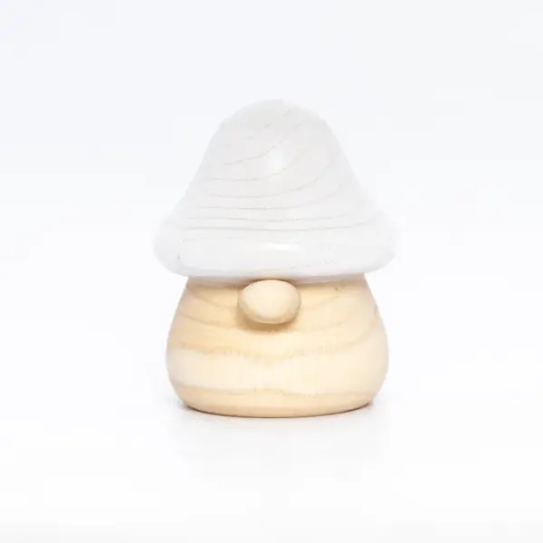 Фигура ГРИБ 6х8 см, дерево, белый, бежевый