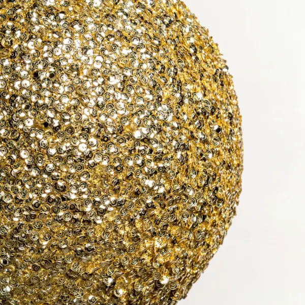 Шар D20 см с пайетками, пенопласт, золотой, АУТЛЕТ