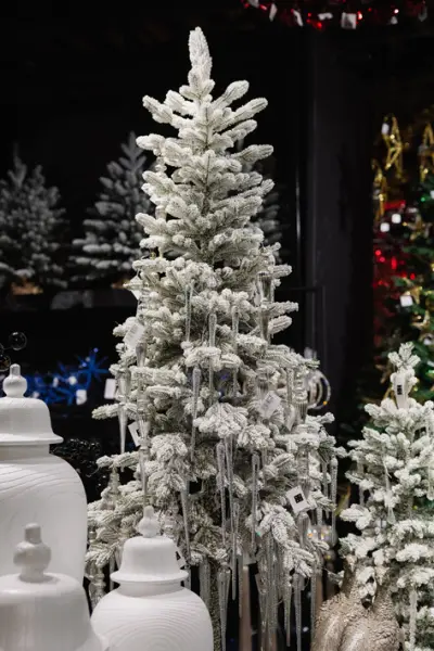 Ель искусственная заснеженная ТИККО Н255 см, пластик, металл, белый