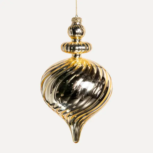 Подвес H26 см, стекло, золотой