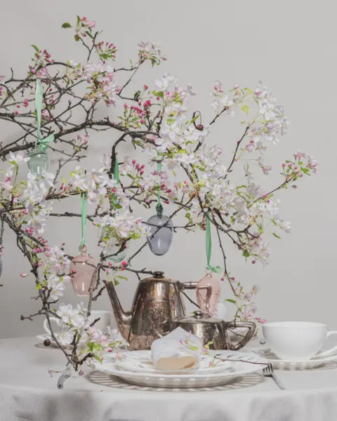 Набор украшений ручной работы ЯЙЦА, H8 см, 3 шт, мятный, розовый, голубой