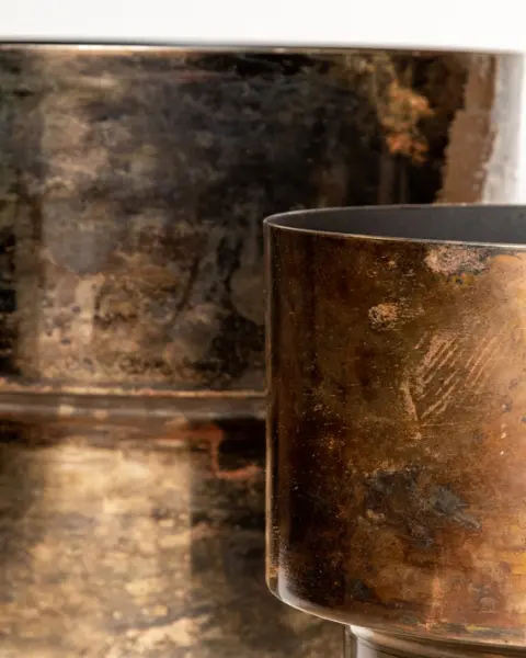 Кашпо 25x20 см, металл, бронзовый