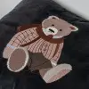 Подушка с вышивкой МИШКА, 50х50 см, текстиль, серый