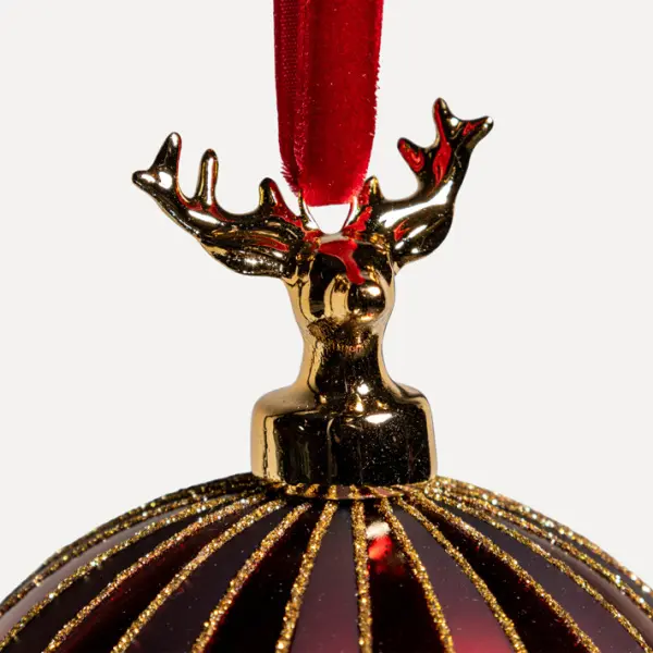 Шары в наборе D12 см, 2шт, стекло, красный