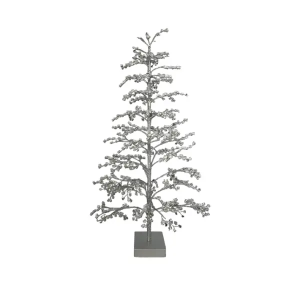 Елка из камней, 45x76 см, стекло, серебряный