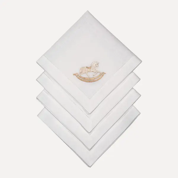 Набор льняных текстильных салфеток ЛОШАДЬ, 45х45 см, 4 шт