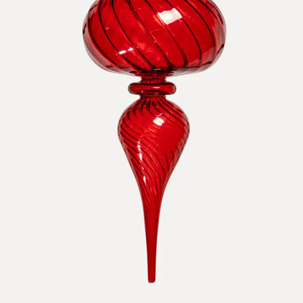 Подвес ручной работы 7x26 см, стекло, красный