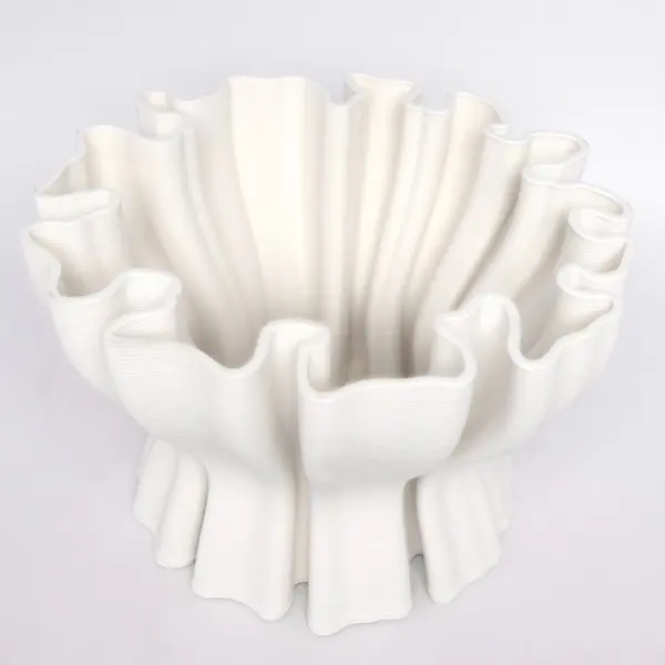 Ваза с 3D рисунком 29x20 см, керамика, белый