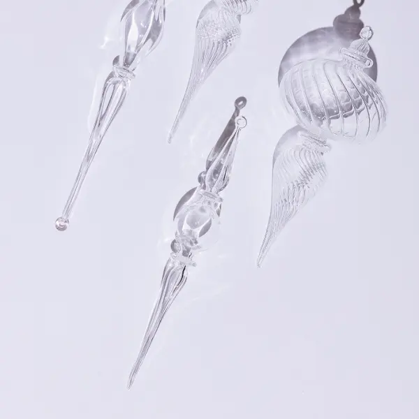 Подвес ручной работы 4x13 см, стекло, прозрачный