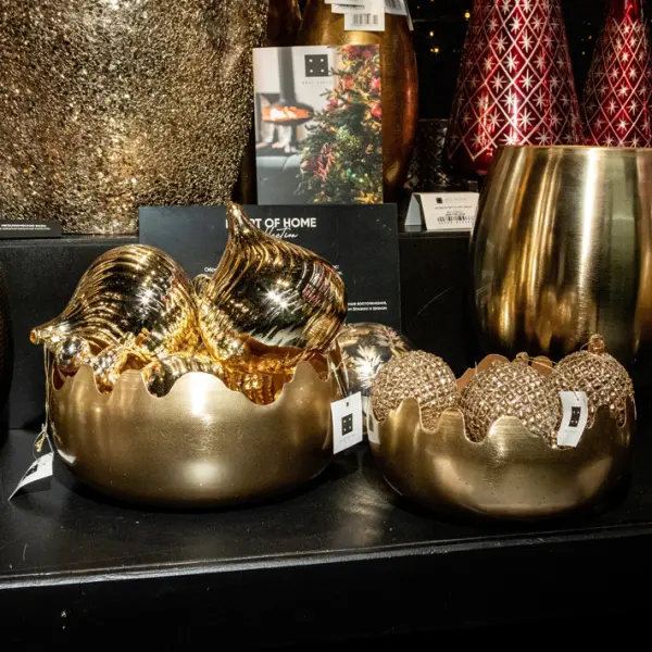 Набор из 2-х ваз 33x14, 28x12 см, металл, золотой