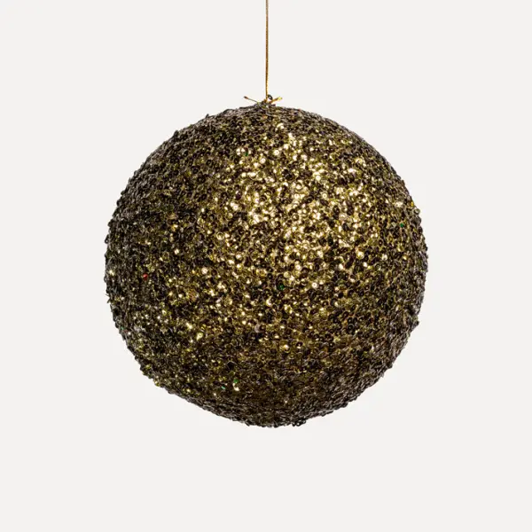 Шар D20 см с пайетками, пенопласт, коньячный, АУТЛЕТ