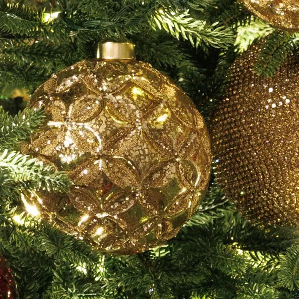 Шар D10 см, стекло, золотой