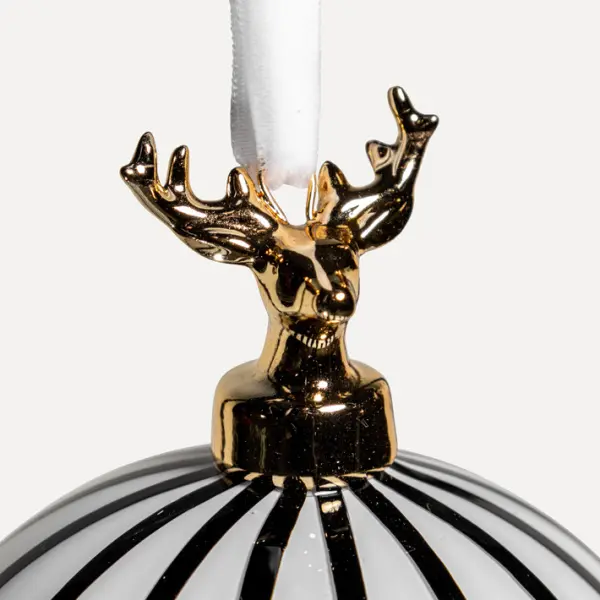 Шары в наборе D10 см, 3шт, стекло, белый, черный