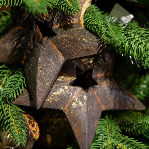 Подвес ЗВЕЗДА D17 см, дерево, коричневый