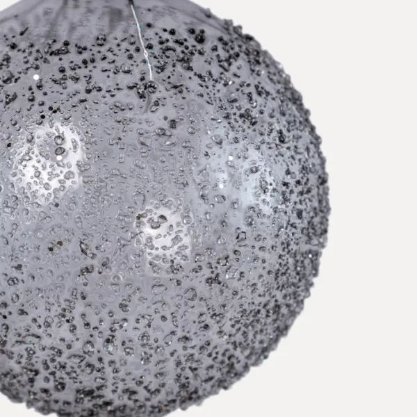 Шар D8 см, стекло, серый