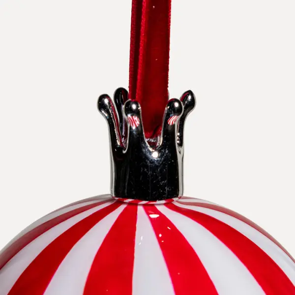 Шары в наборе D10 см, 3шт, стекло, красный, белый