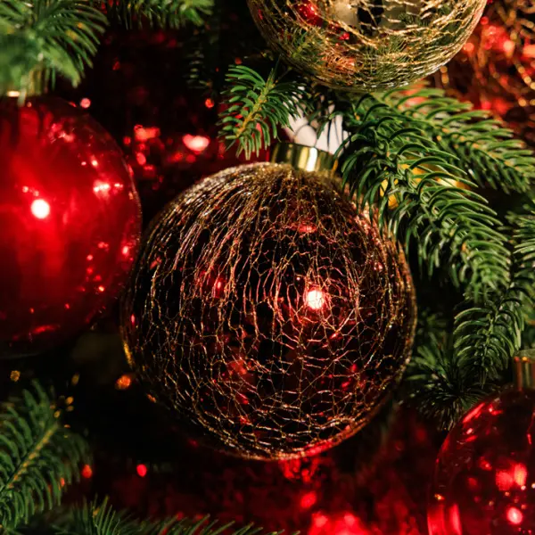 Шары в наборе D10 см, 9 шт, пластик, красный