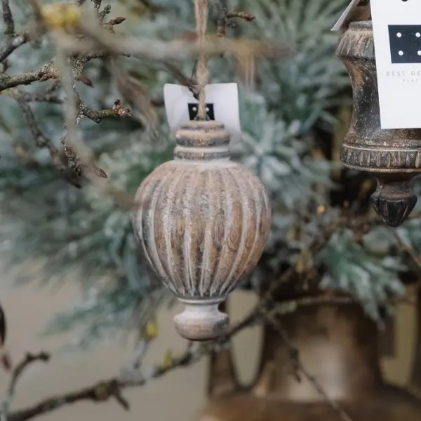 Подвес 9x14 см, дерево, серый