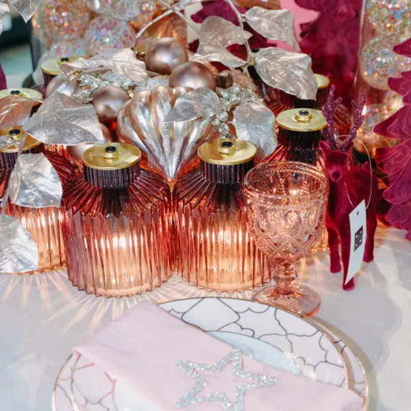 Светильник H15,5 см, стекло, фиолетовый