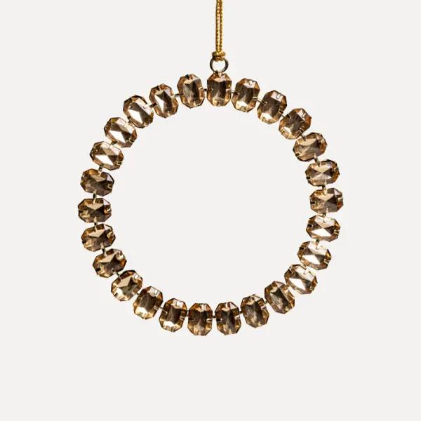 Подвес КОЛЬЦО с кристаллами D12 см, стекло, металл, золотой