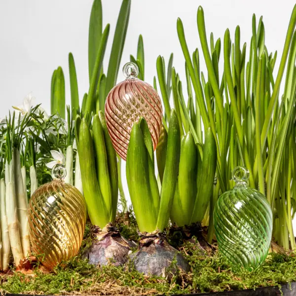 Набор украшений ручной работы ЯЙЦА, H6 см, 3 шт, тёмно-розовый, тёмно-мятный,тёмно-жёлтый