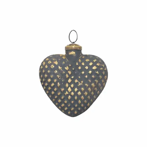 Подвес СЕРДЦЕ H10 см, стекло, чёрный