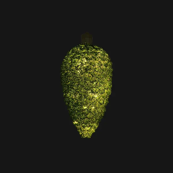 Подвес LED ШИШКА H27 см, пластик, зелёный