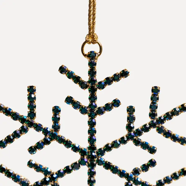 Подвес СНЕЖИНКА с кристаллами D8 см, стекло, металл, мультиколор