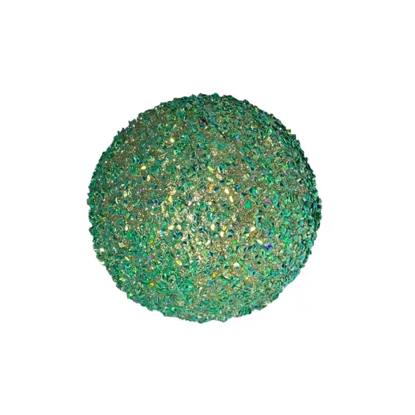 Шар с блёстками D10 см, пенопласт, зелёный, мультиколор