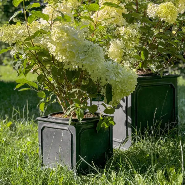 Кашпо 30,5х30,5х30 см, фибергласс, серый