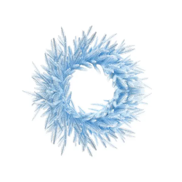 Венок рождественский D60 см, пластик, голубой