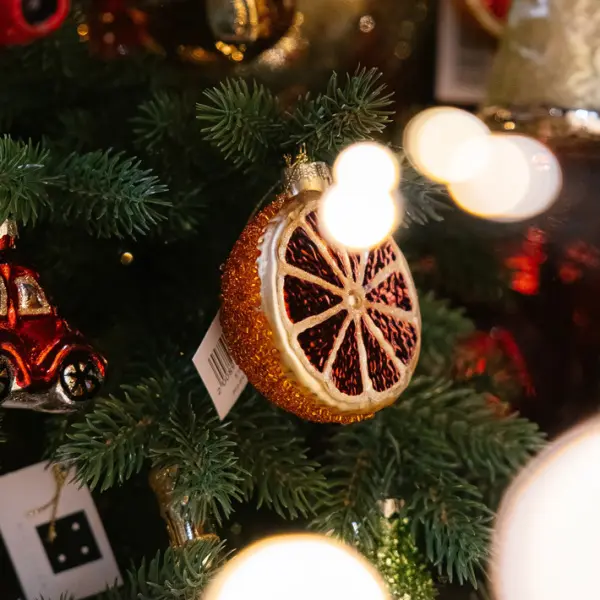 Подвес АПЕЛЬСИН 7х4х8 см, стекло, золотой
