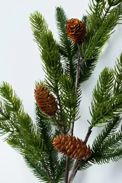 Ветвь хвойная с шишками H114 см, пластик, зеленый